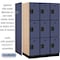 Salsbury Industries Wardrobe Locker, 45" W, 24" D, 76" H, (3) Wide, (9) Openings, Blue 23364BLU - alternate 2